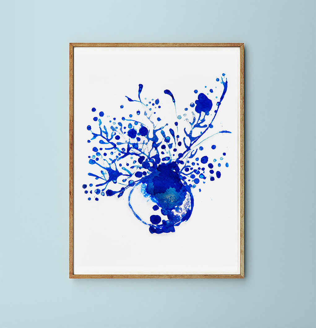 WATERCOLOR FLOWER POT - Art Print